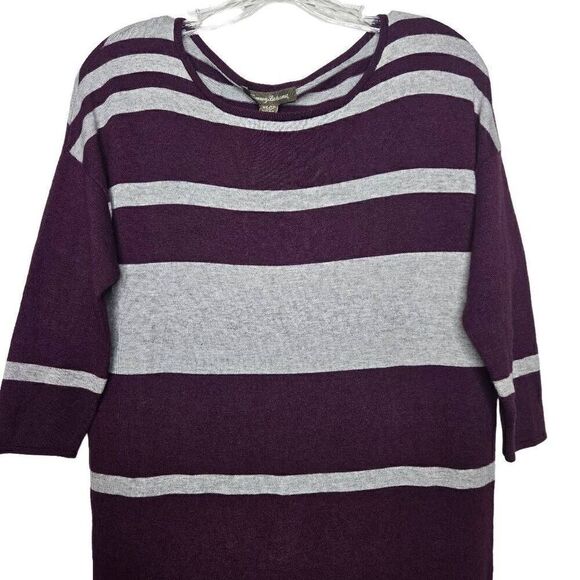 Tommy Bahama Hobart Purple Gray Heather Stripe Pencil Sweater Dress Size XS - Picture 3 of 9